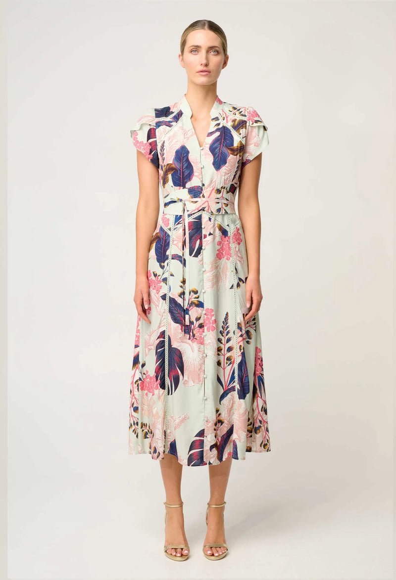 MAYSA VISCOSE DRESS in Oasis Flora from Oncewas