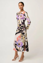 JAYDEN CUPRO VISCOSE STRETCH DRESS in Tangled Blossom from Oncewas