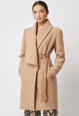 HUTTON WOOL BLEND COAT in Husk from Oncewas