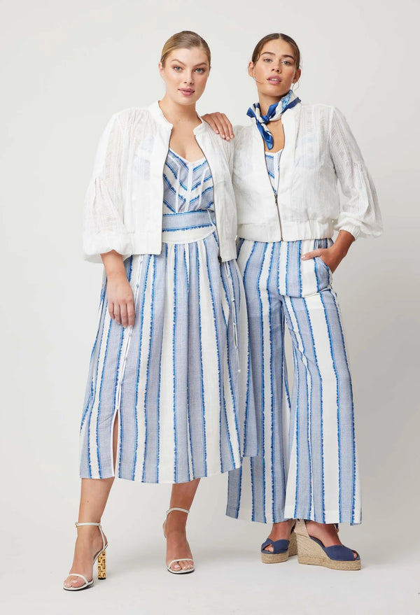 MARGOT EMBROIDED CHIFFON BOMBER in White from Oncewas