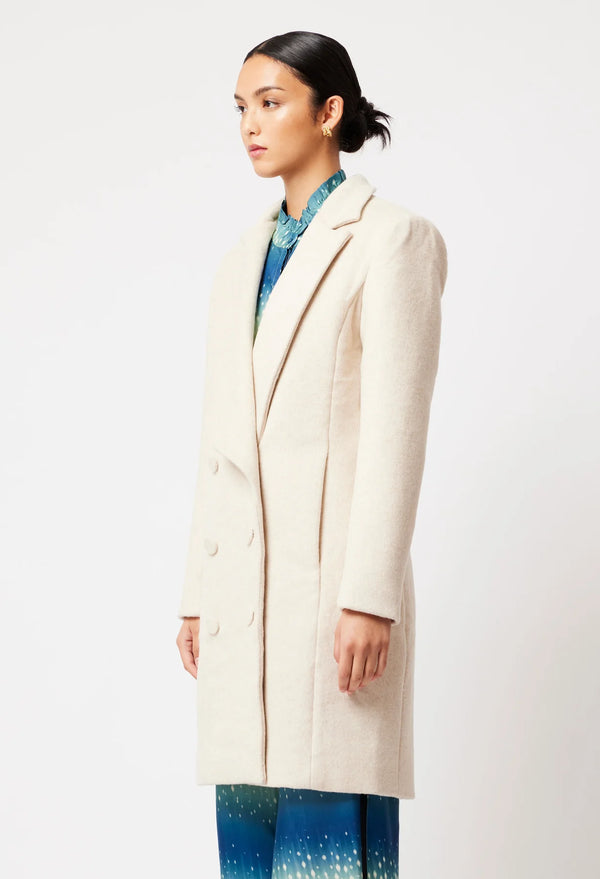 PISCES WOOL BLEND COAT in Fawn from Oncewas