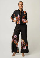 DELRAY REVERSIBLE LINEN VISCOSE JACKET in Sunset Orchid + Noir Orchid