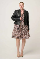BLAIRE LEATHER HERRINGBONE STITCH JACKET in Black from Oncewas