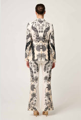LEANDRO CONTRAST LACE TRIM BLAZER | Imperial Stone