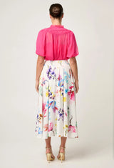 PANDOREA VISCOSE DOBBY STITCH DETAIL YOKE SKIRT | Plume Blossom