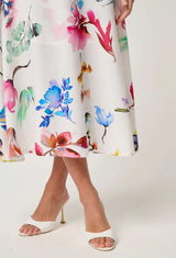 PANDOREA VISCOSE DOBBY STITCH DETAIL YOKE SKIRT | Plume Blossom
