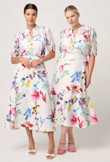 PANDOREA VISCOSE DOBBY STITCH DETAIL YOKE SKIRT | Plume Blossom