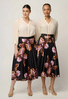 IRIS PLEATED POLYESTER SKIRT in Sunset Orchid from Oncewas