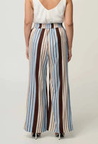 PETITE WILLOW LINEN VISCOSE PANT in Iridescent Stripe from Oncewas