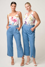 DELRAY REVERSIBLE CUPRO CAMI in Plume Blossom Print from Once Was