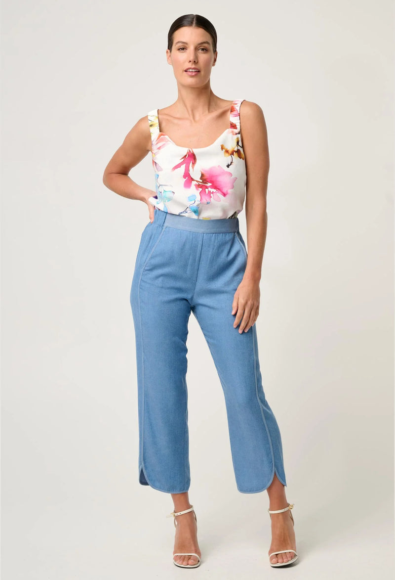 DELRAY REVERSIBLE CUPRO CAMI in Plume Blossom Print from Once Was