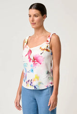 DELRAY REVERSIBLE CUPRO CAMI in Plume Blossom Print from Once Was