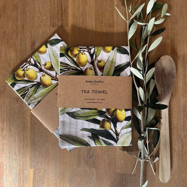 TEA TOWEL in Olive Branch by Home Dwellers