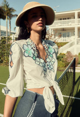 CRISTINA COTTON EMROIDERED BLOUSE | Ivory Bay