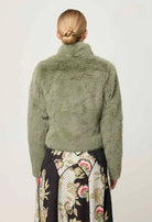 REINA FAUX FUR JACKET in Jade Mist from Oncewas
