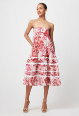 SANIBEL COTTON SILK SKIRT in Flamingo Flower from Oncewas