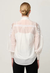 SEVILLA COTTON SILK SHIRT in Blanca from Oncewas