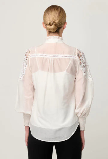 SEVILLA COTTON SILK SHIRT in Blanca from Oncewas
