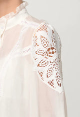 SEVILLA COTTON SILK SHIRT in Blanca from Oncewas