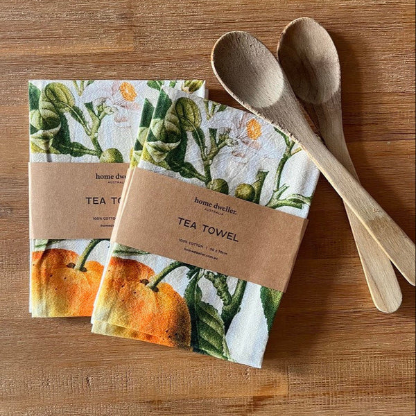 TEA TOWEL in Orange by Home Dwellers