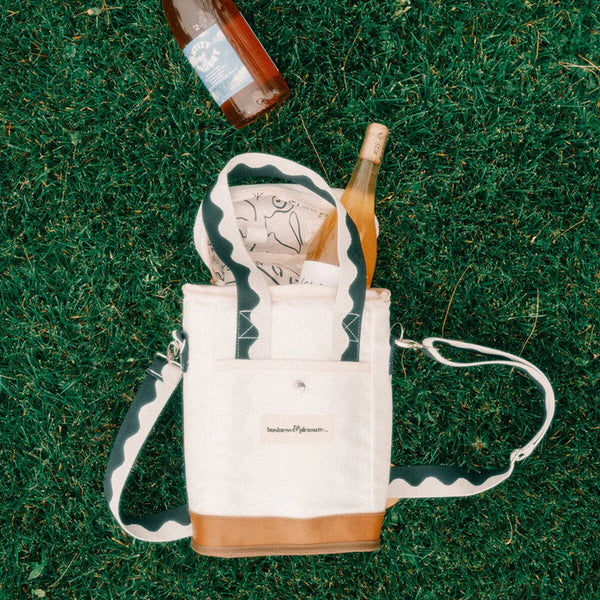 WINE COOLER TOTE BAG in Rivie White from Business & Pleasure Co