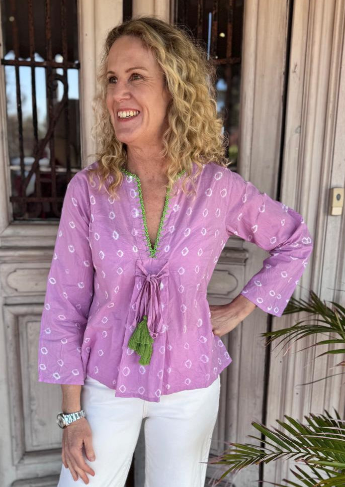 TIE DYE TOP LILA | Lilac