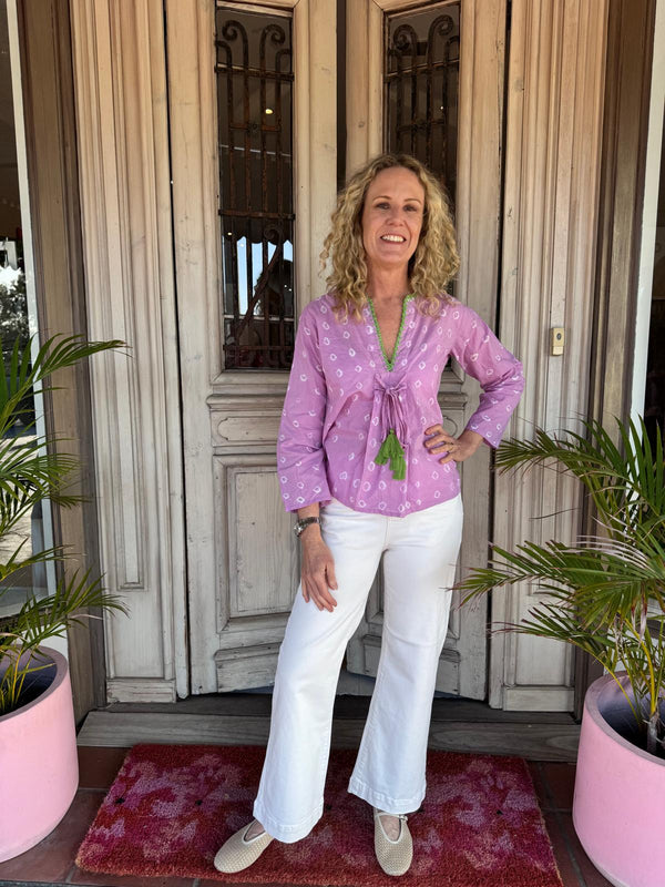 TIE DYE TOP LILA | Lilac