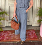 VALENTIN MD STRIPE PANTS in Washed Black Stripe by Modstrom