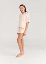 BOXY TEE | Stripe Peony