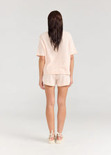 BOXY TEE | Stripe Peony