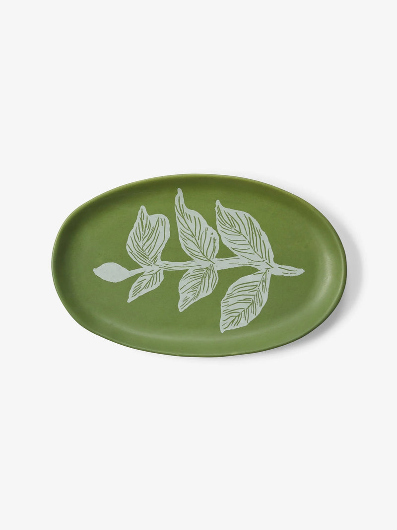 VINES GREEN OVAL PLATE from Bonnie and Neil
