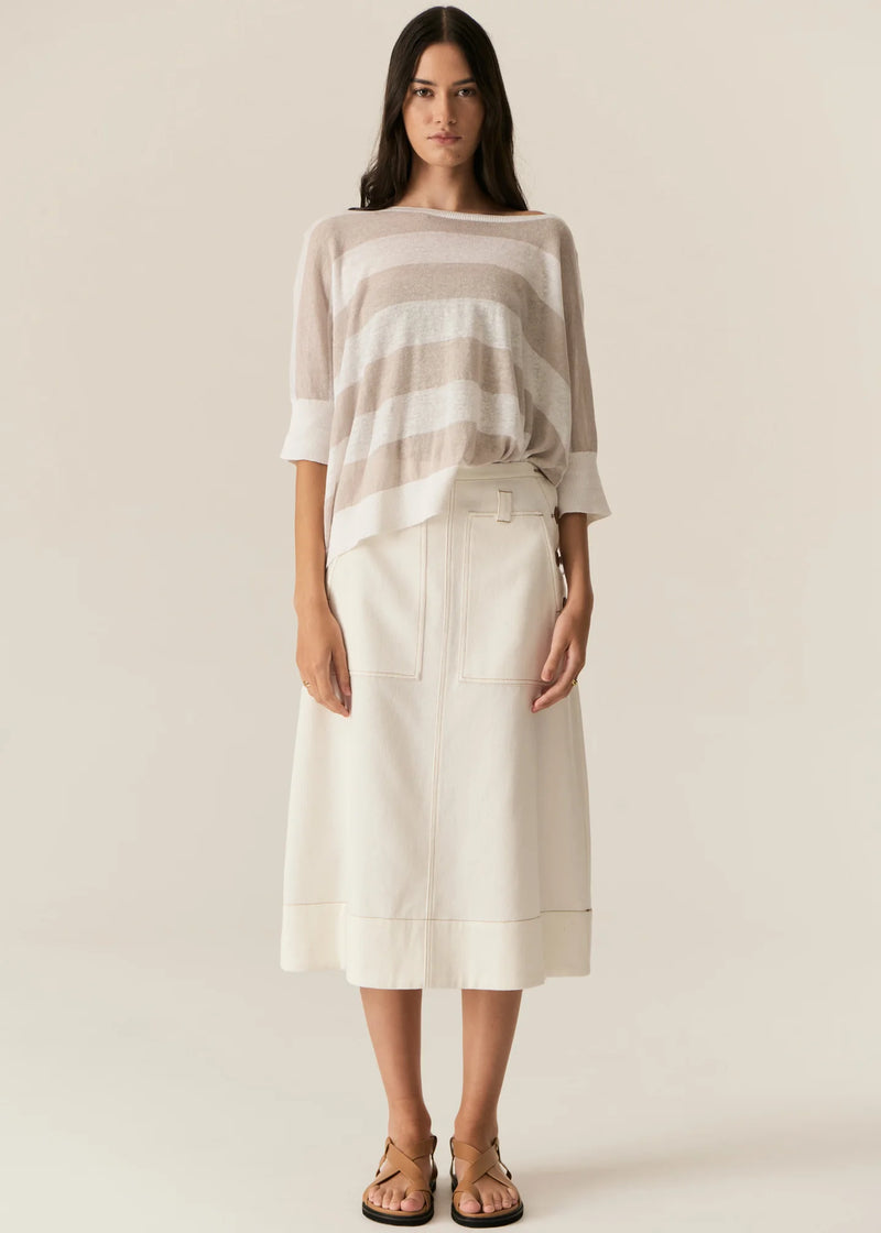 CARSEN DENIM SKIRT | Ecru