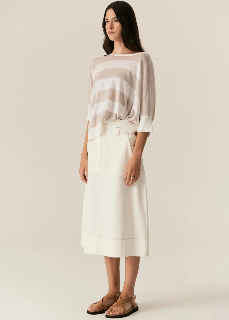 CARSEN DENIM SKIRT | Ecru