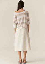 CARSEN DENIM SKIRT | Ecru