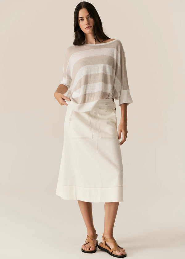 CARSEN DENIM SKIRT | Ecru
