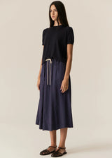 HENRI DRAWCORD SKIRT | Ink