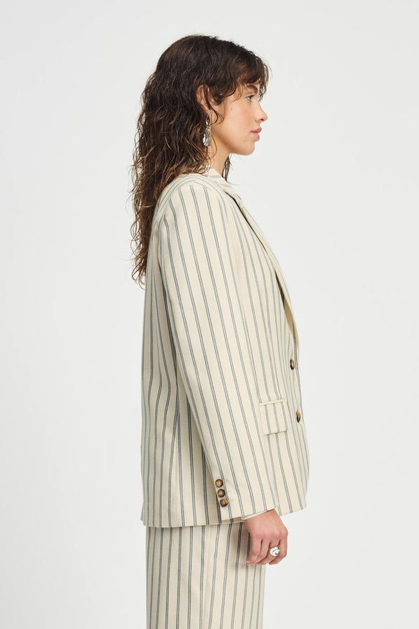 POM BLAZER | Striped Cream