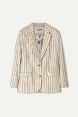 POM BLAZER | Striped Cream