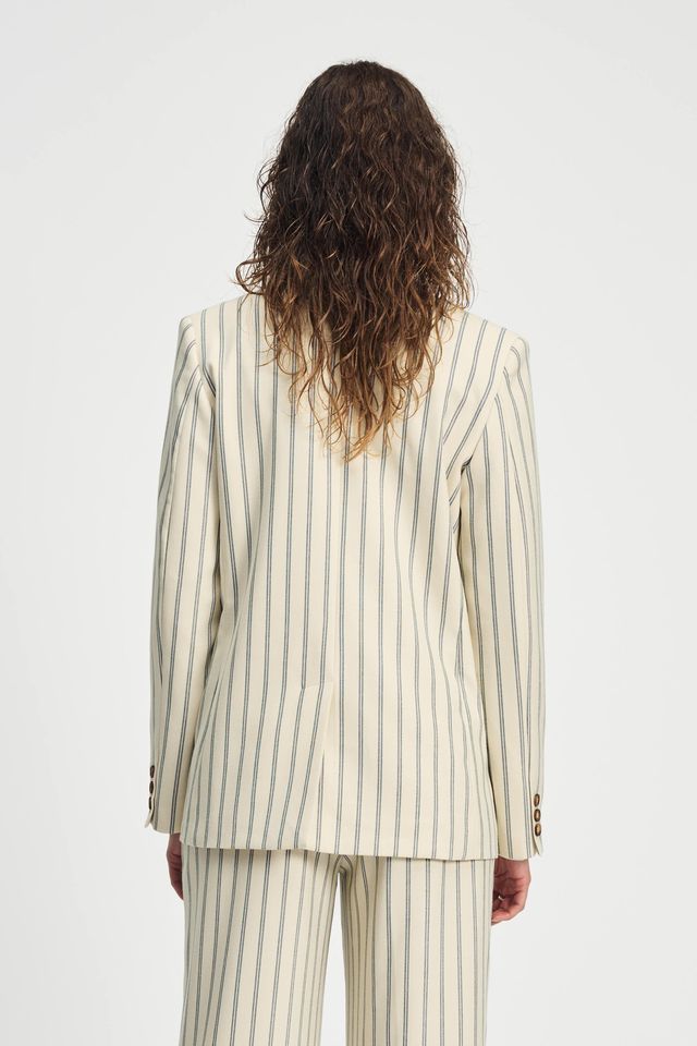 POM BLAZER | Striped Cream