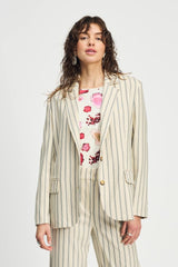POM BLAZER | Striped Cream