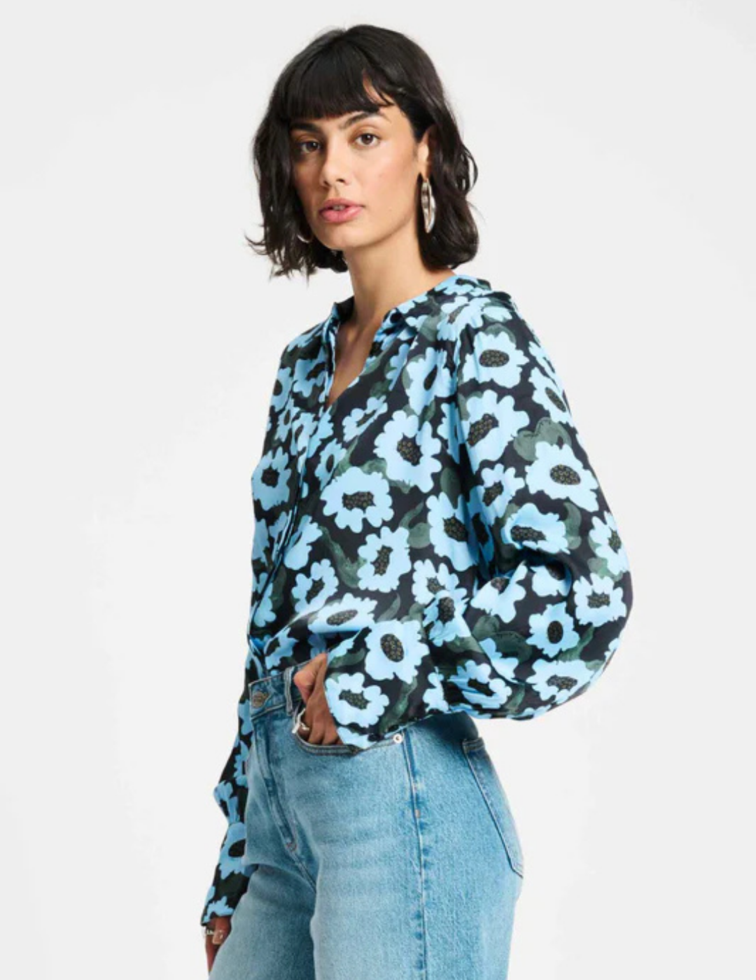 POM BLOUSE in Wild Flowers Blue by POM Amsterdam