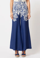 Oncewas Positano Viscose Pant in Nautique Paisley