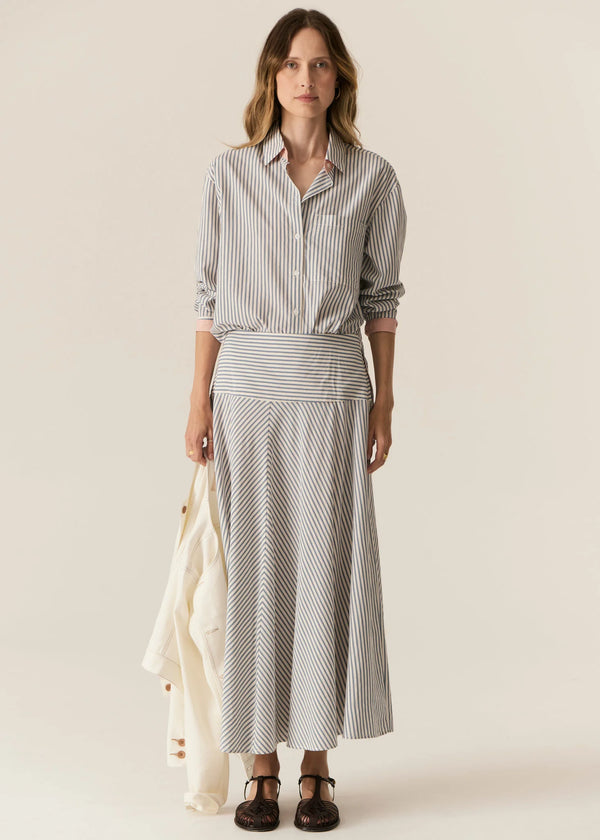 VERA LS SHIRT in Blue Stripe by Pol Clothing