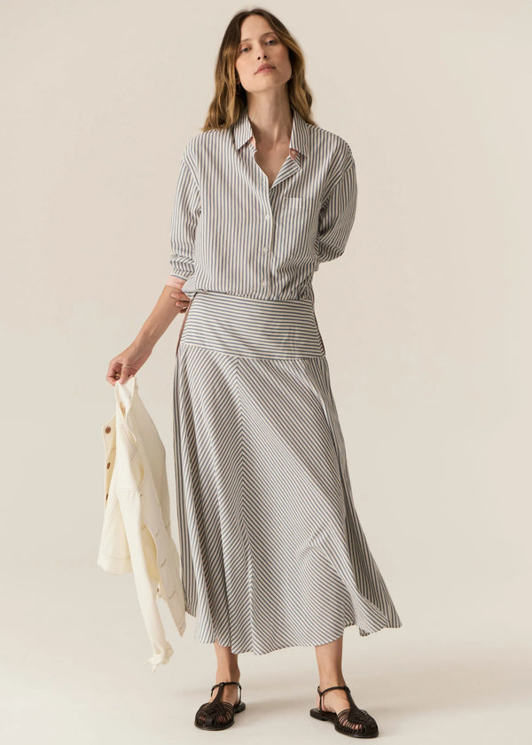 VERA LS SHIRT in Blue Stripe by Pol Clothing