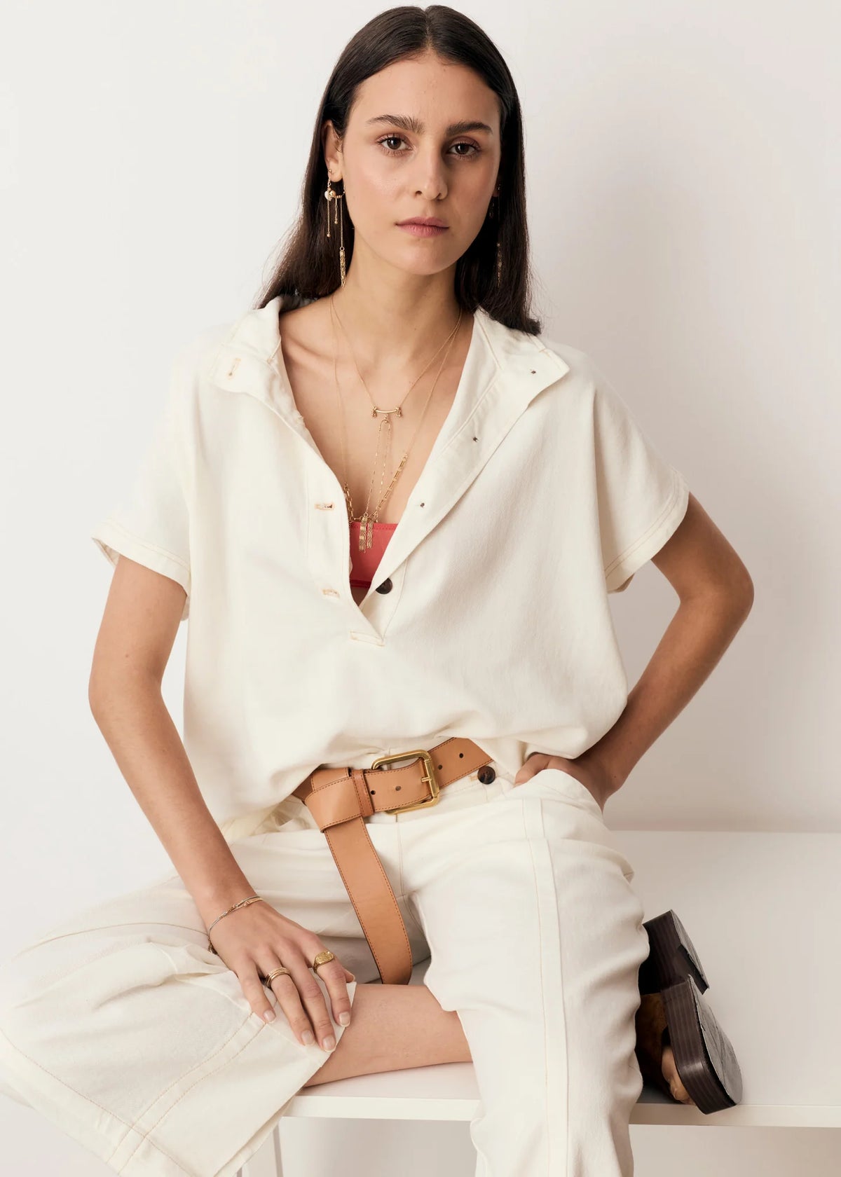 ANISE SHIRT in Chalk by POL Clothing