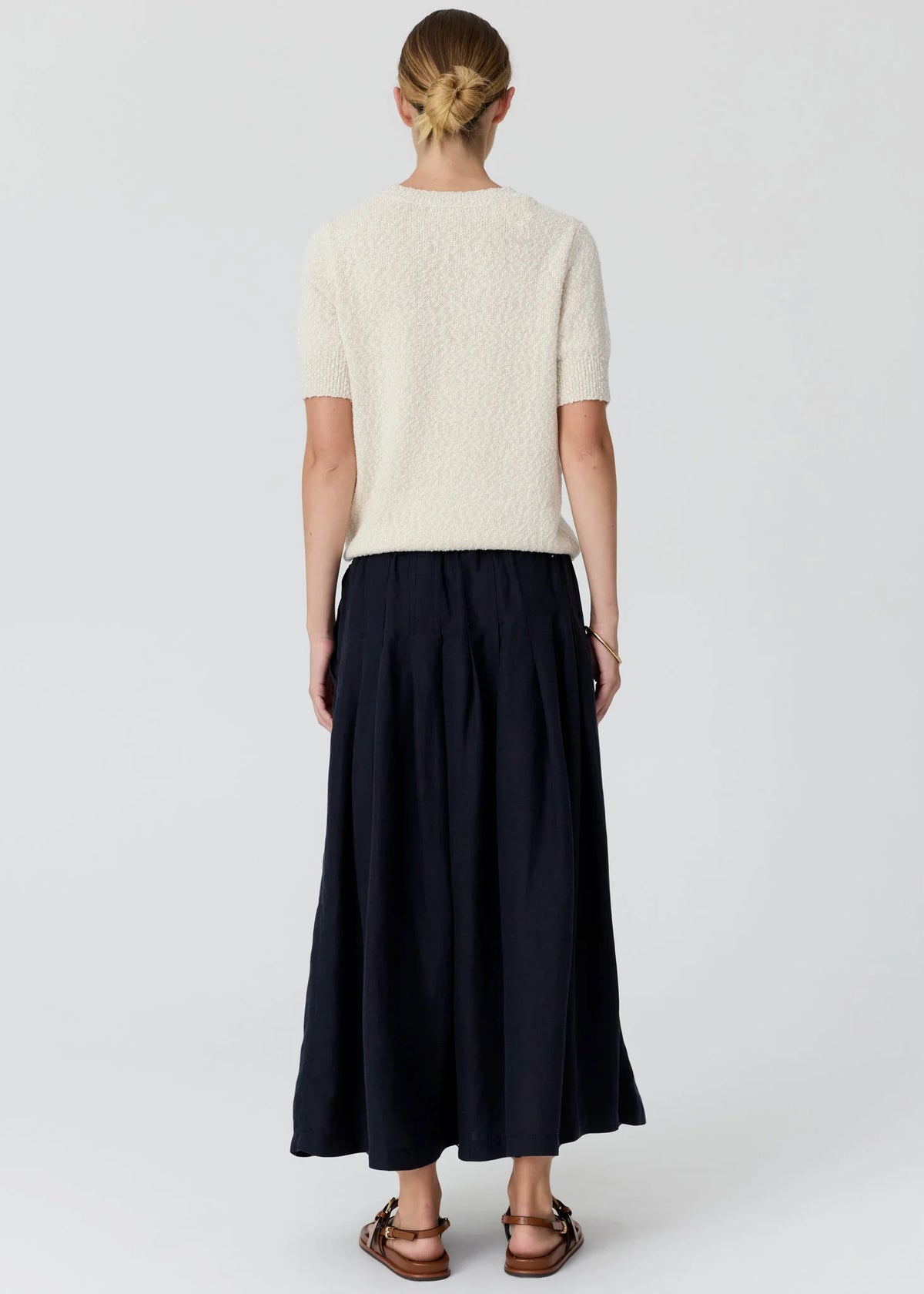 CEDAR LUREX KNIT TOP in Chalk + Silver by Pol Clothing