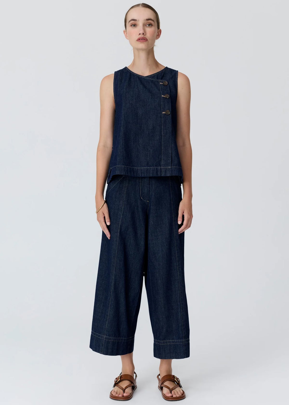 ANISE CROP PANT in Denim by Pol Clothing