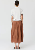 DAHLIA KNIT POLO in White + Toffee by Pol Clothing