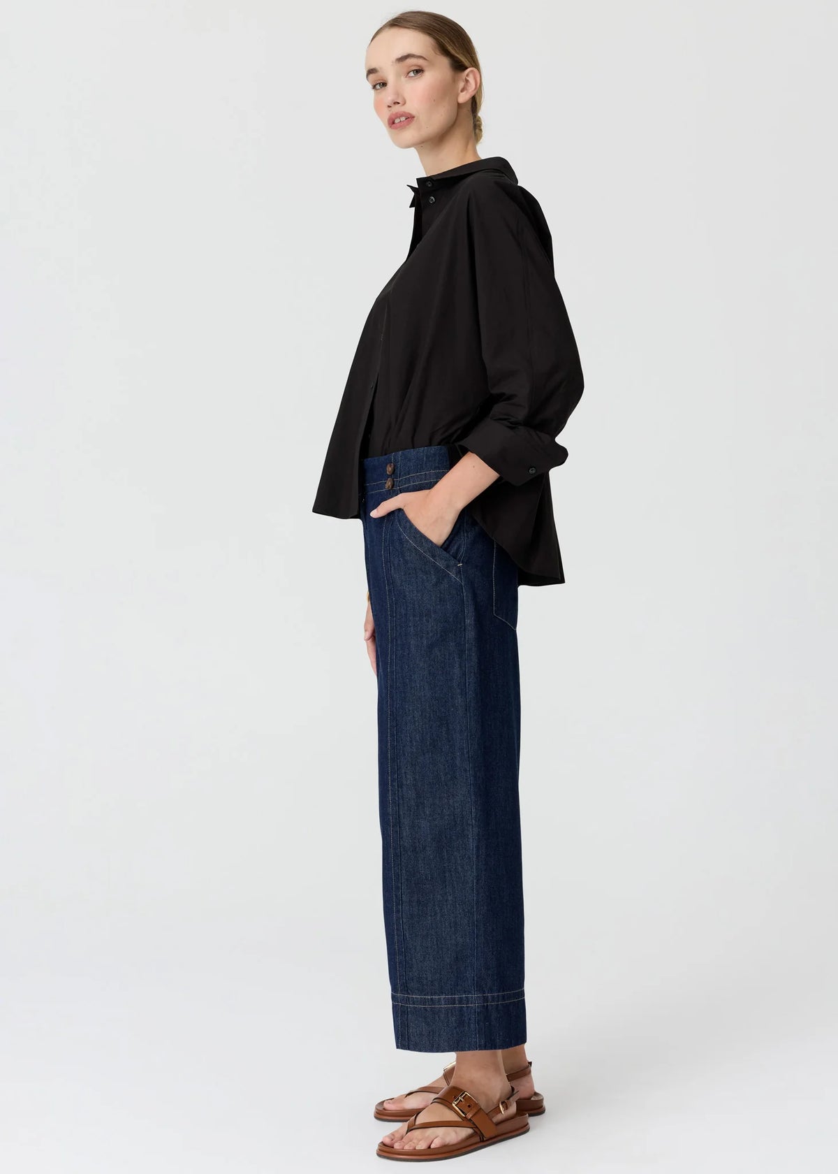 ANISE CROP PANT in Denim by Pol Clothing
