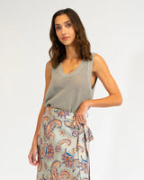 PALM COVE KNIT TANK in Khaki by Elms and King